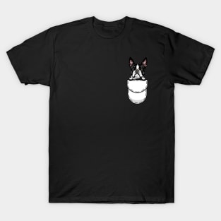 Funny Boston Terrier Pocket Dog T-Shirt